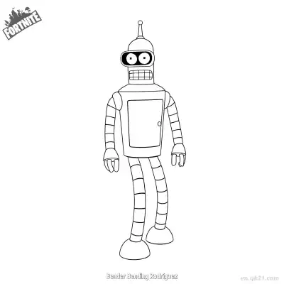 Free printable Bender Bending Rodríguez 02 Coloring Page - Free PDF Printable Fortnite Coloring Sheets coloring page